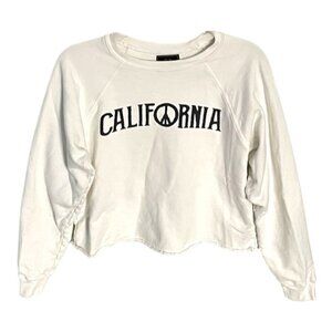 Retrobrand White California Cropped Sweatshirt Size Small 47903